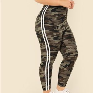 Striped Side Camo Print Leggings